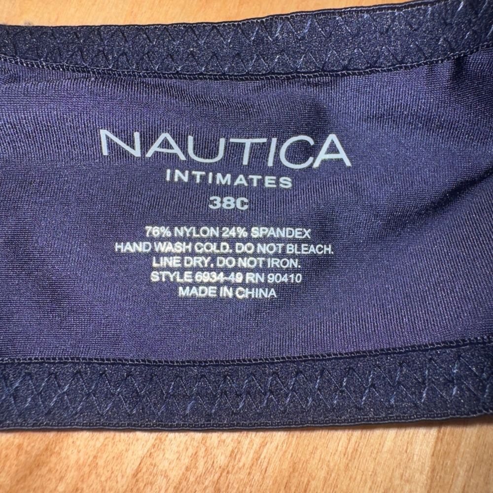 Nautica Intimates Navy Blue Wireless Lightly Lined T-Shirt Bra 38C - Picture 3 of 4